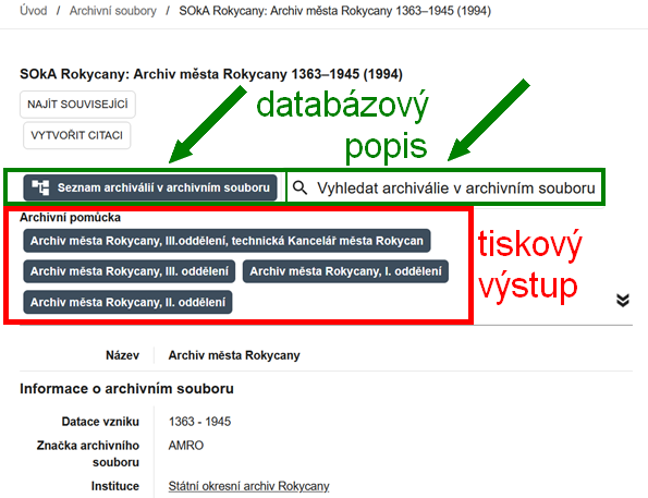 Ukázka záznamu archivního souboru